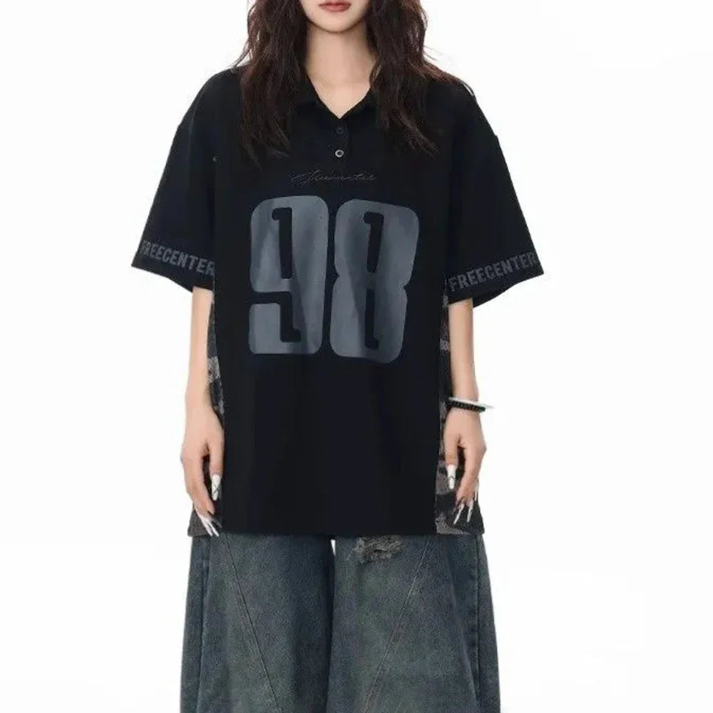 Retro Digital Loose Casual Short-Sleeved T-Shirt