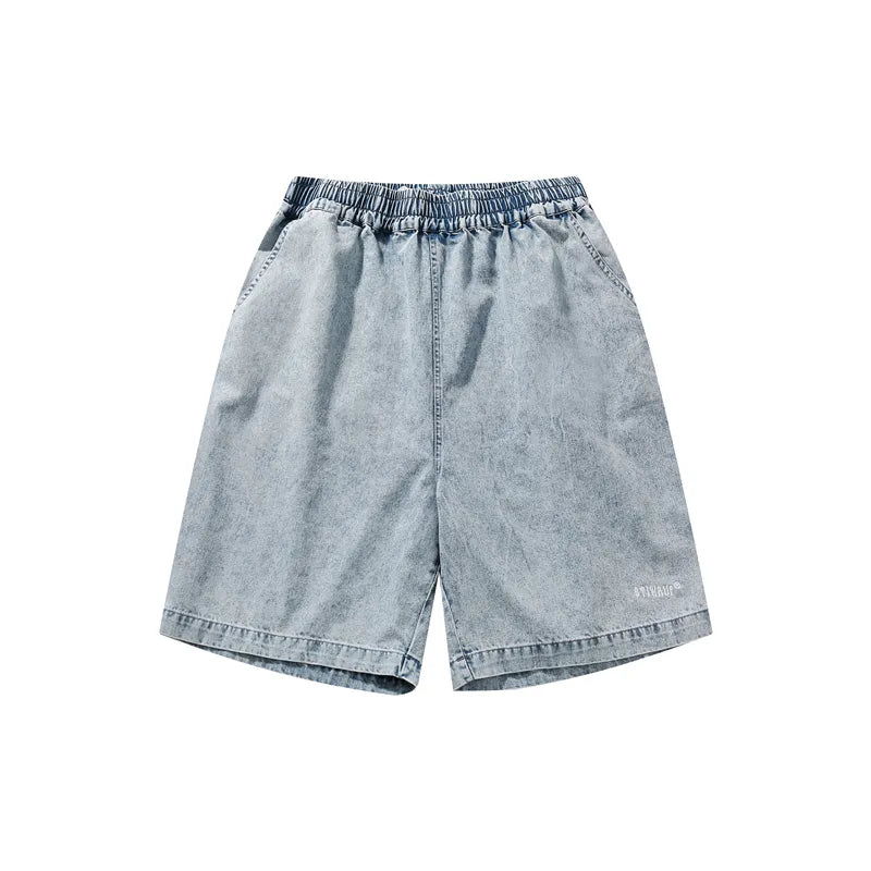 Washed Baggy High-waist Shorts