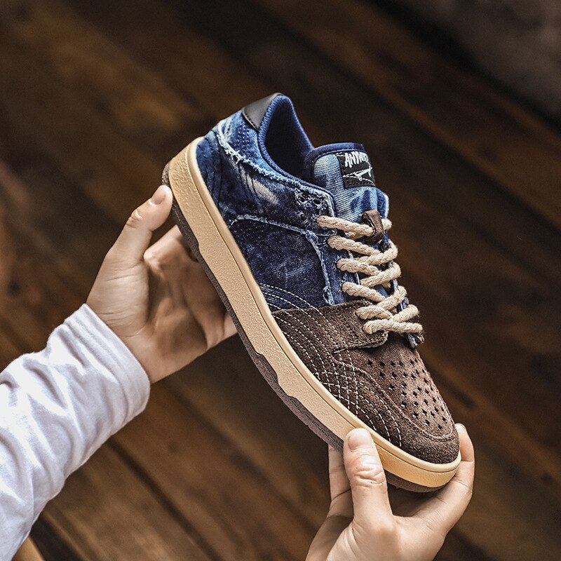 Baskets décontractées en toile et denim