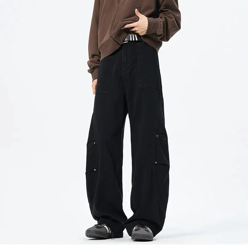 Personality Patchwork Baggy Straight Jeans