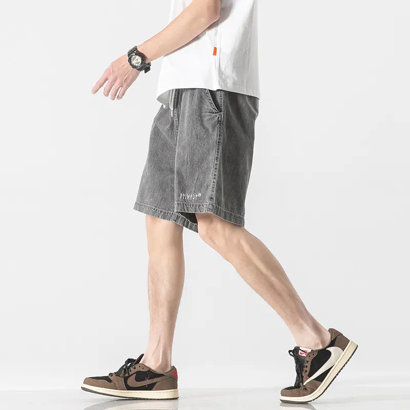 Washed Baggy High-waist Shorts