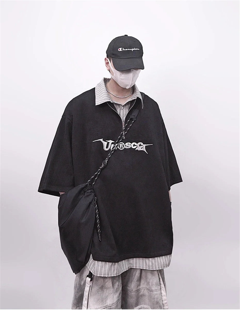 Punk Vintage Oversized Polo T-Shirt