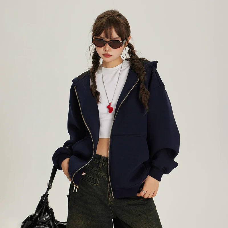 Vintage Cool Loose Fit Zipper Sweatshirt