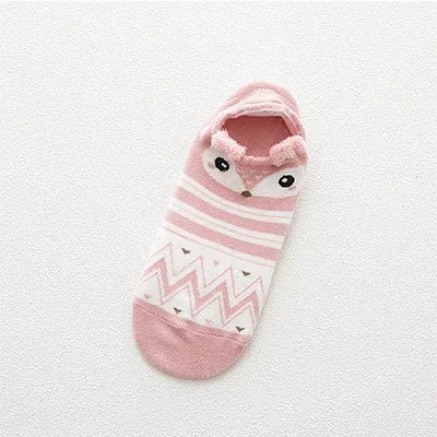 Cute Cartoon Animal Cotton Invisible School Socks