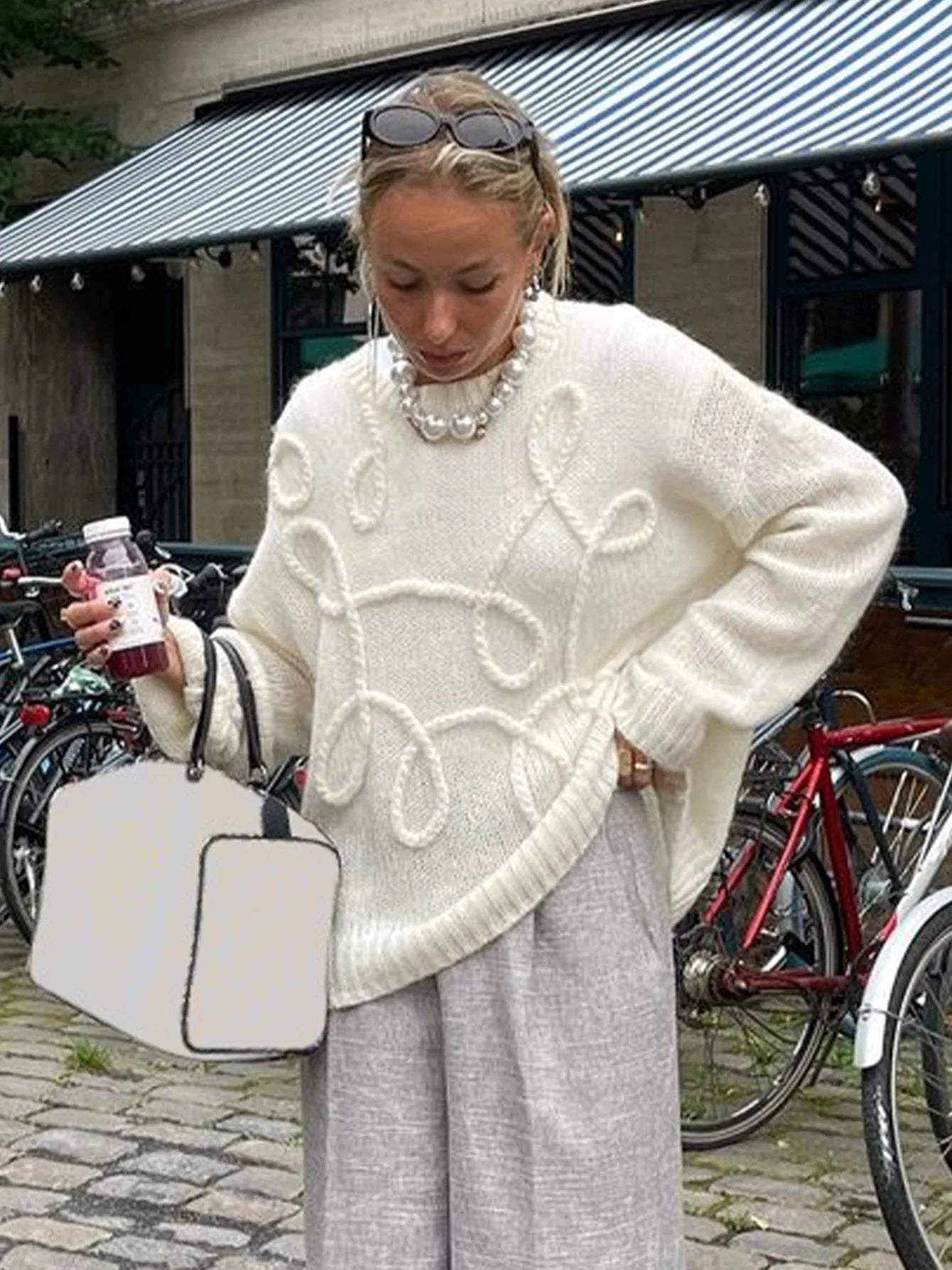 Women Butter-Smooth White Knitted Sweater