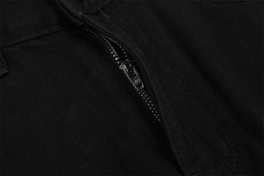 Pantalon en jean large simple de couleur unie