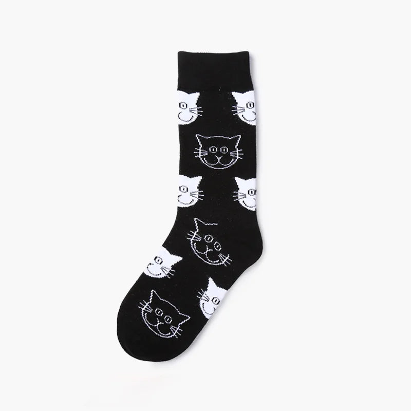 Cute Cartoon Cat Cotton Socks Women