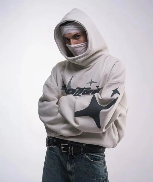 Y2K Galactic Flux Hoodie - White / S