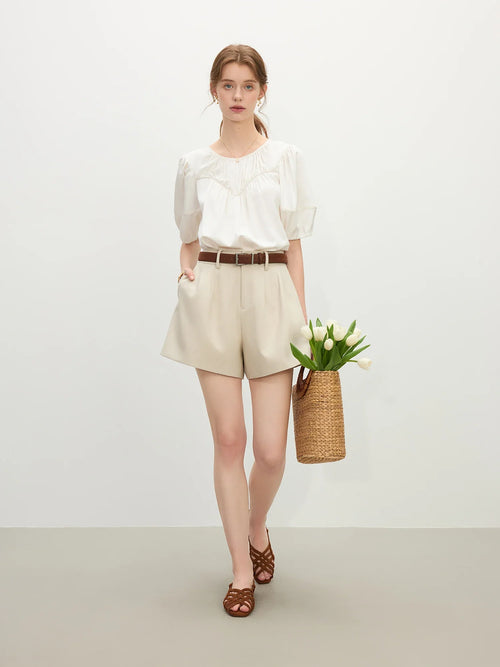 Short Bloomer Silhouette Architecturale - Beige / L