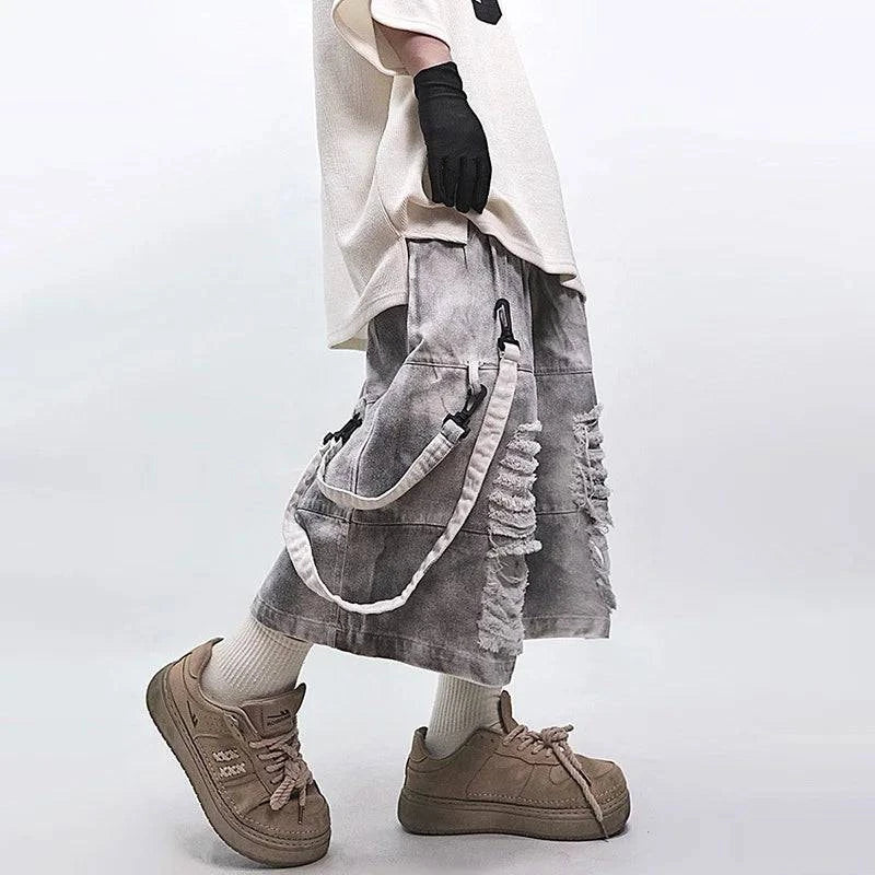 Stilvolle verwaschene Chill Fit kurze Jeansshorts