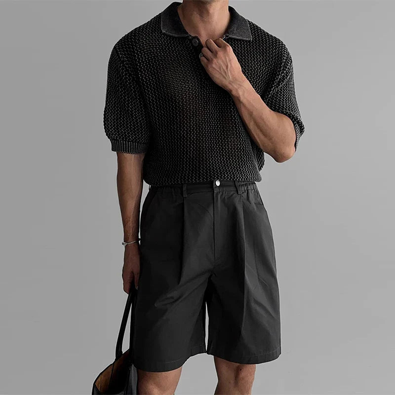 Casual Relax Luxury Hollow Out Style Polo T-Shirt