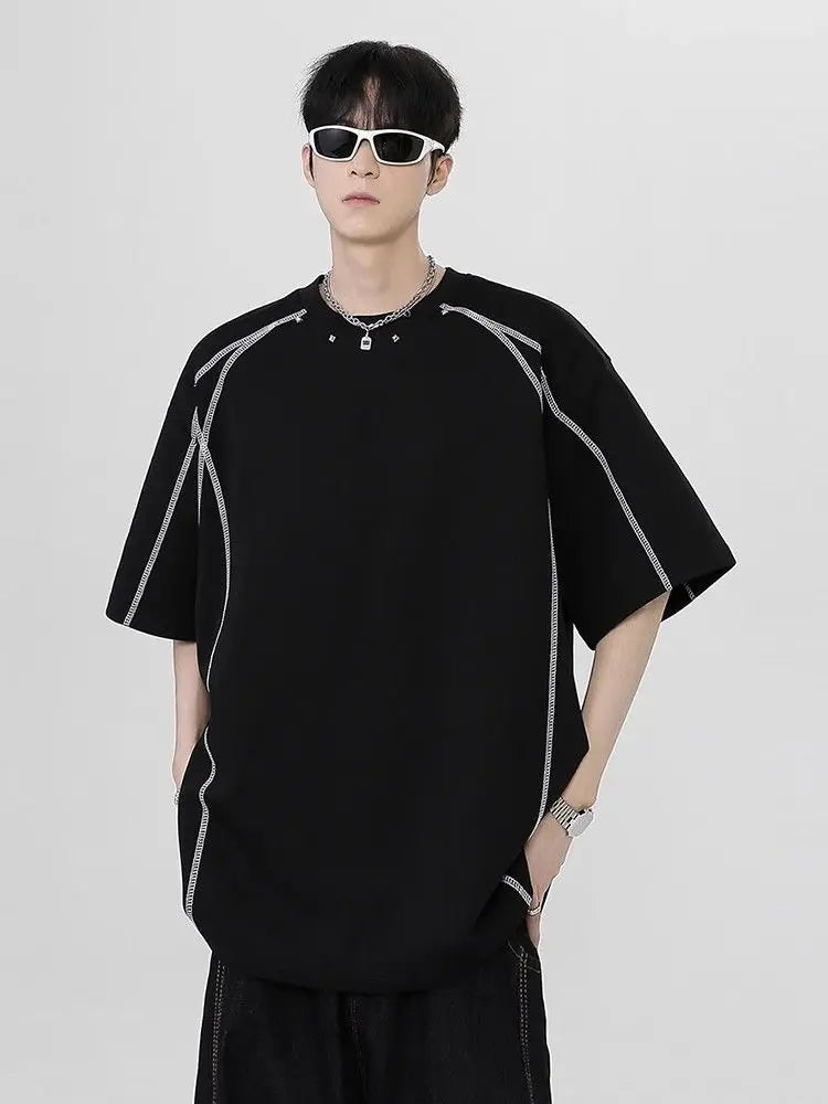 Streetwear Breathable American Black Short Sleeve T-Shirt