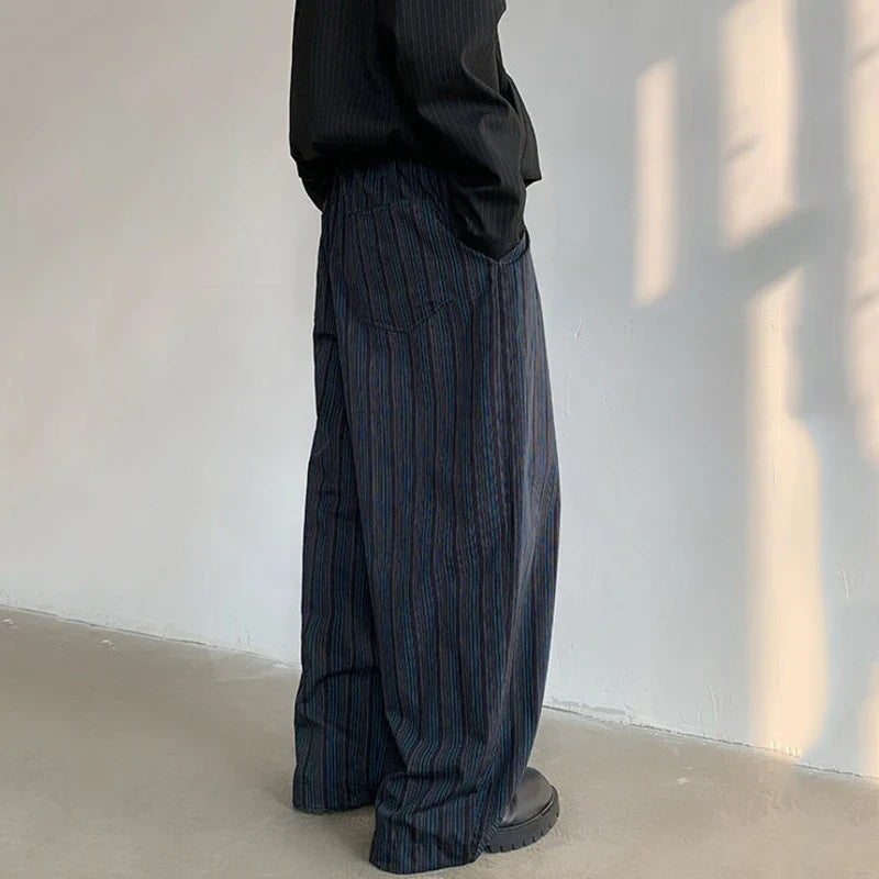 Pantalones anchos de rayas coreanas