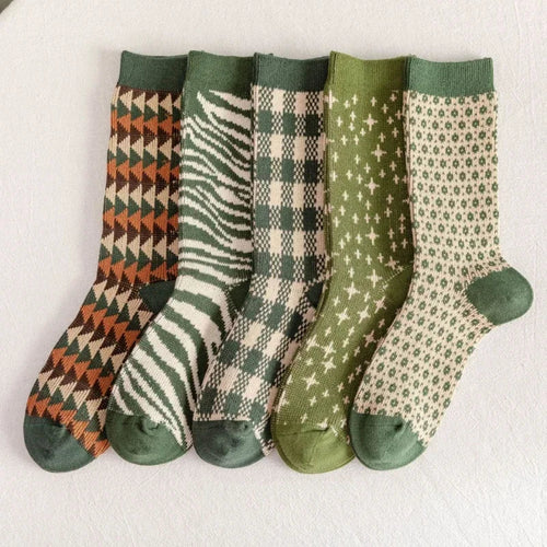 Calcetines escolares de algodón cálido y acogedor de estilo vintage. - XK-01 / 35-42