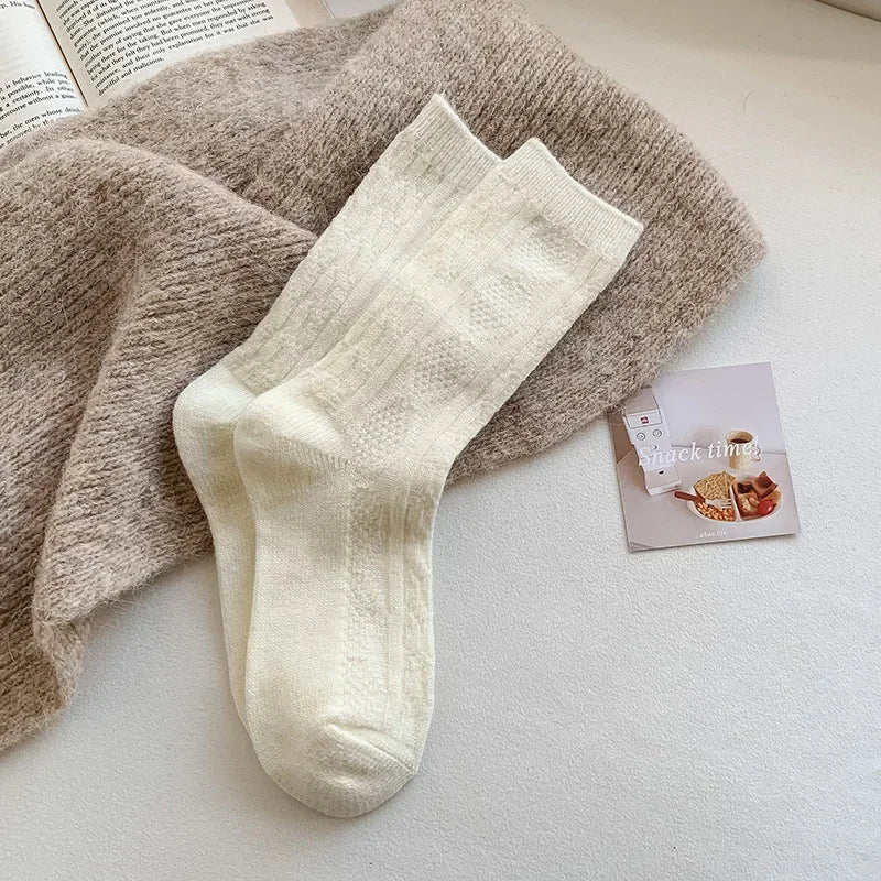 Cashmere Wool Solid Color Socks