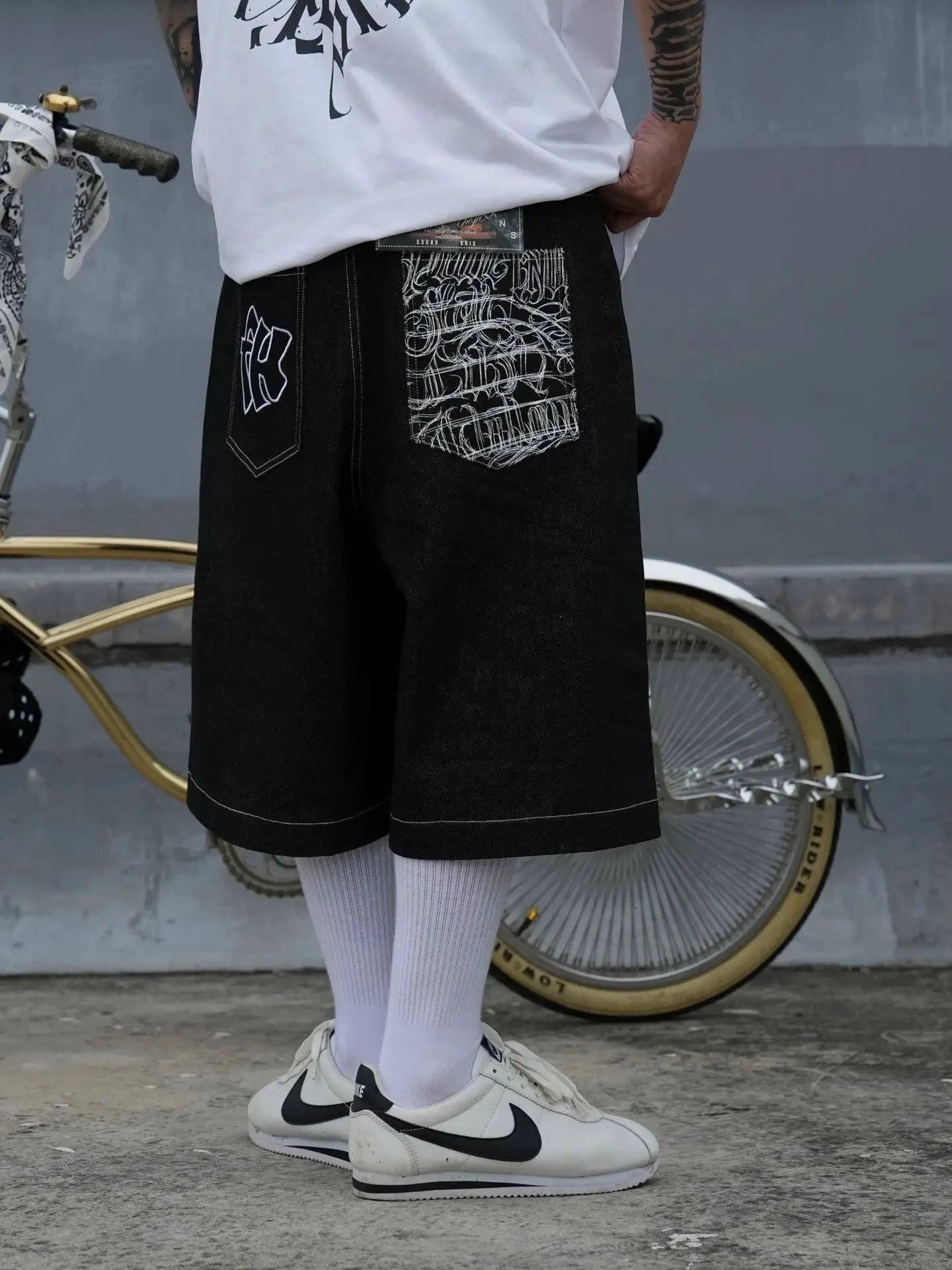 Bestickte Taschen Übergroße Jorts