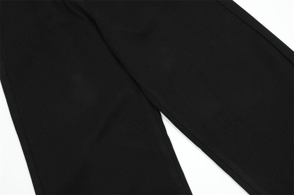 Pantalon en jean large simple de couleur unie