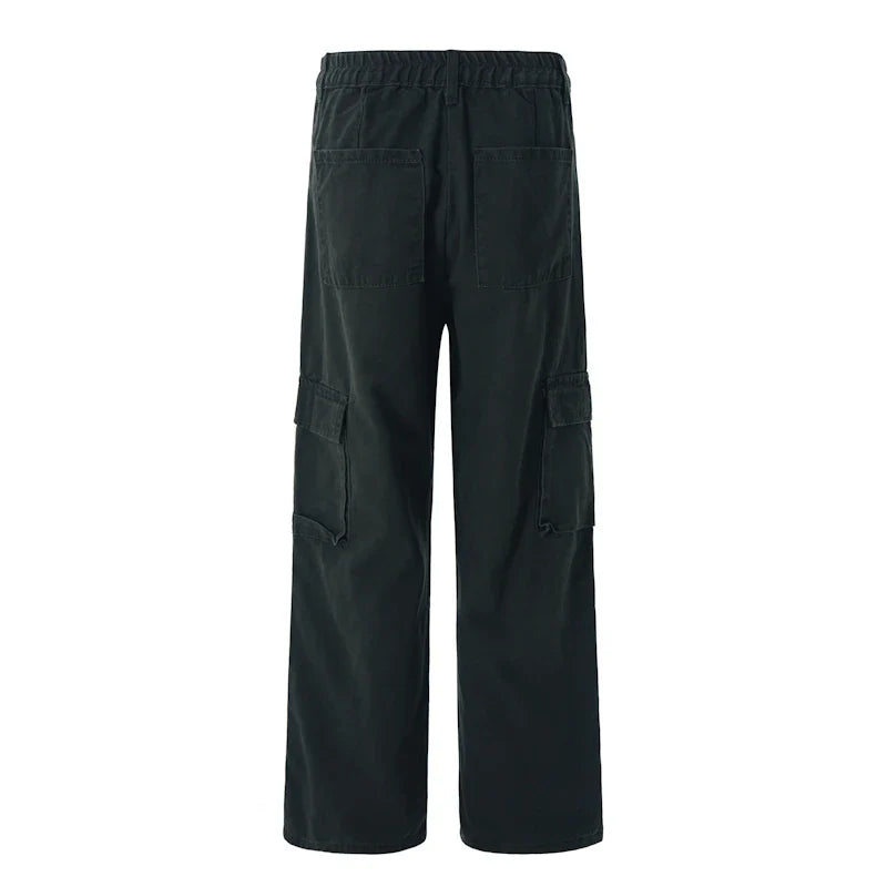 Chic Wide Leg Black Cargo Pants