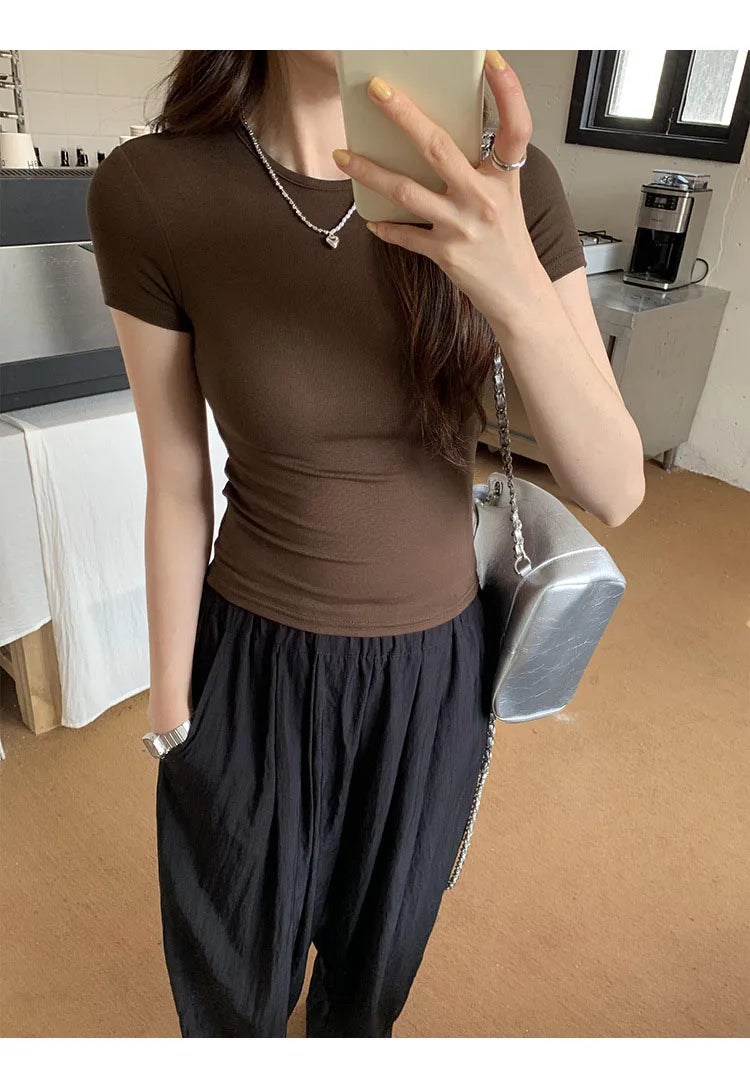 Basic Crewneck Crop Top - MADXMARX