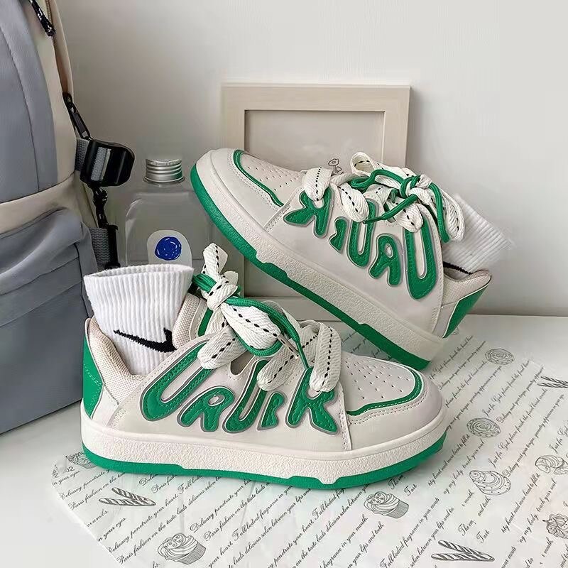 Vintage Letter Print Shoes