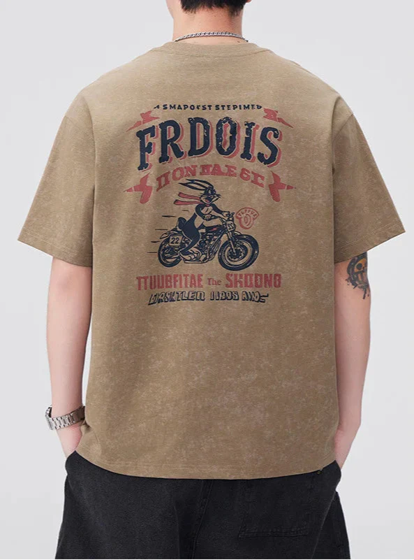 Effortless Retro Casual Short Sleeve Cotton T-Shirt