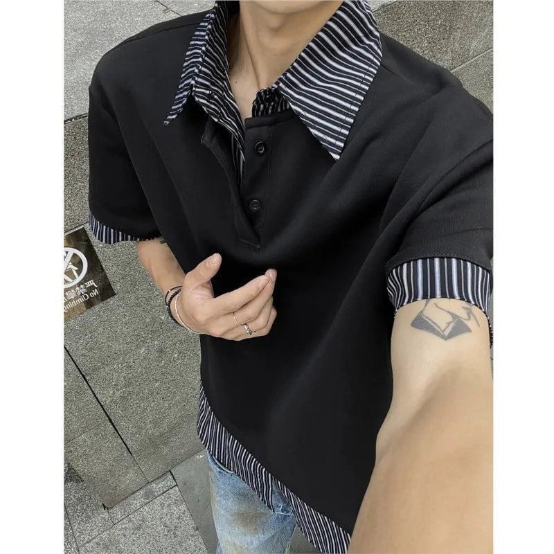 Polo rayé coupe slim streetwear pour homme