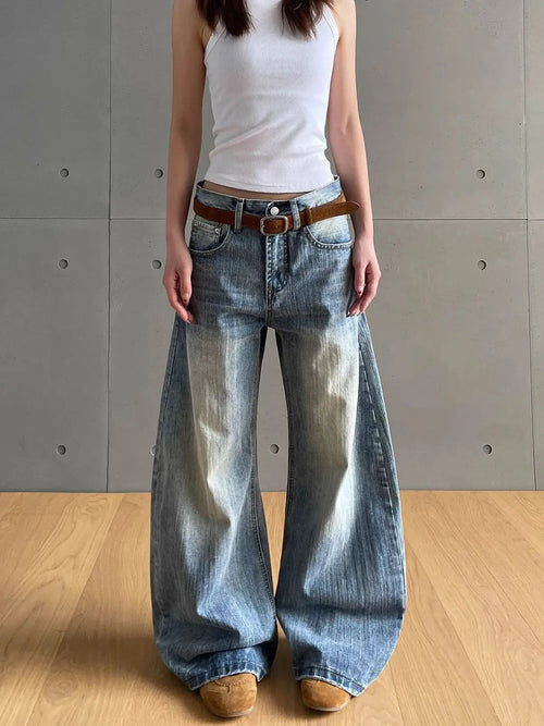 American Eclectic Vintage Washed Denim Jeans - Blue / XXXL