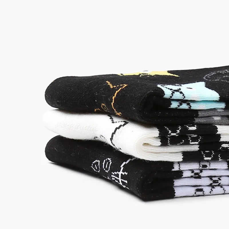 Cute Cartoon Cat Cotton Socks Women