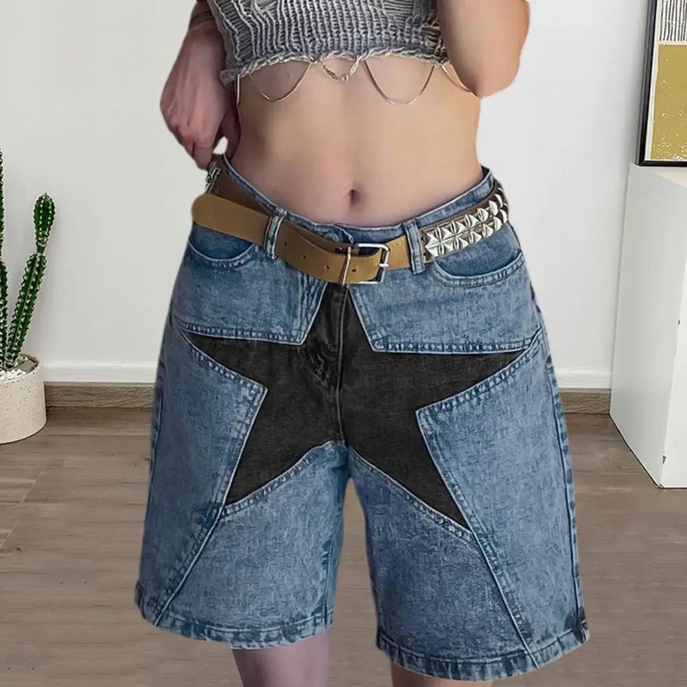 Pantaloncini da donna con patchwork a stelle