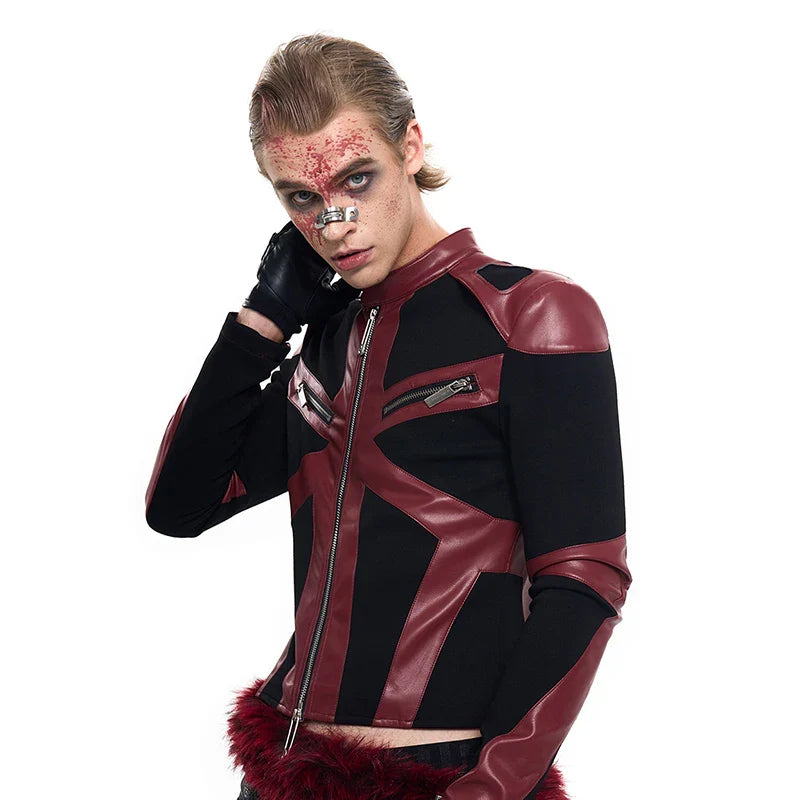 Trendsetter Slim Fit Patchwork Leather Jacket