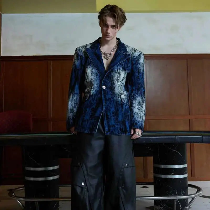 Vintage Classic Comfort Tie Dye Padded Denim Jacket