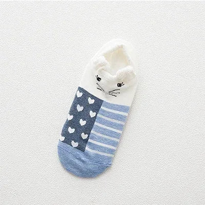 Cute Cartoon Animal Cotton Invisible School Socks