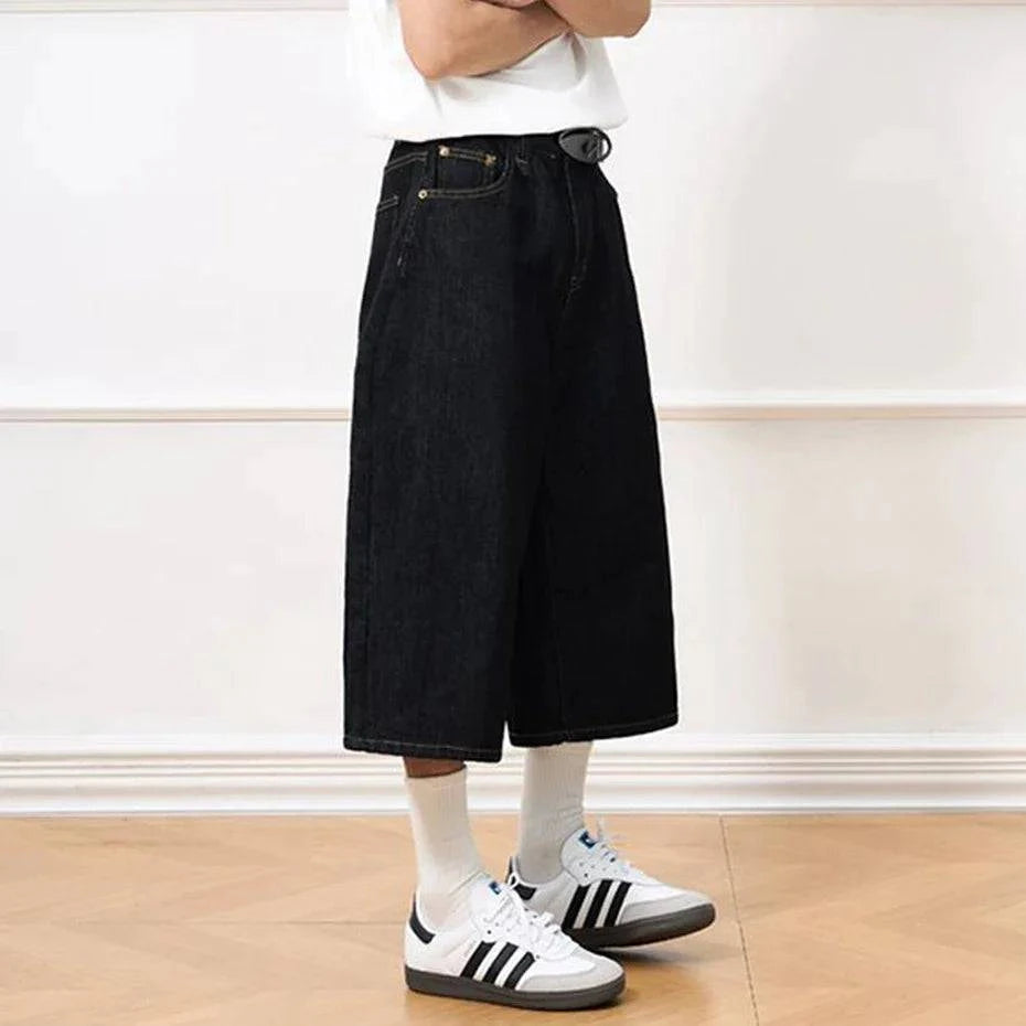 Vintage Black Baggy Denim Shorts