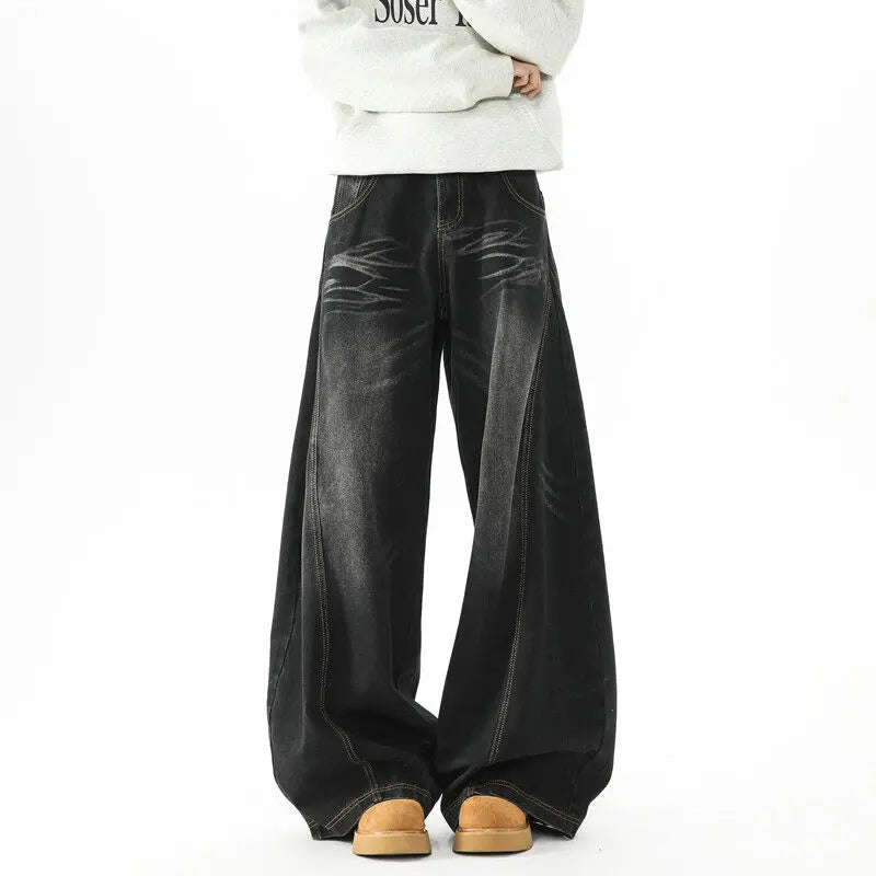 Vintage Patchwork Loose Wide Leg Jeans