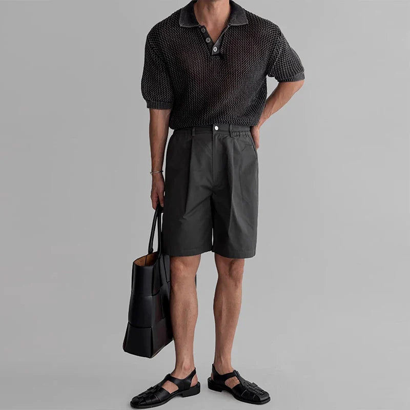 Casual Relax Luxury Hollow Out Style Polo T-Shirt