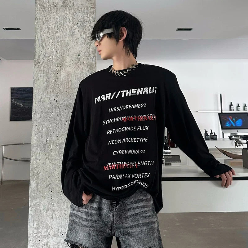 Statement Piece Round Collar Long T-Shirt