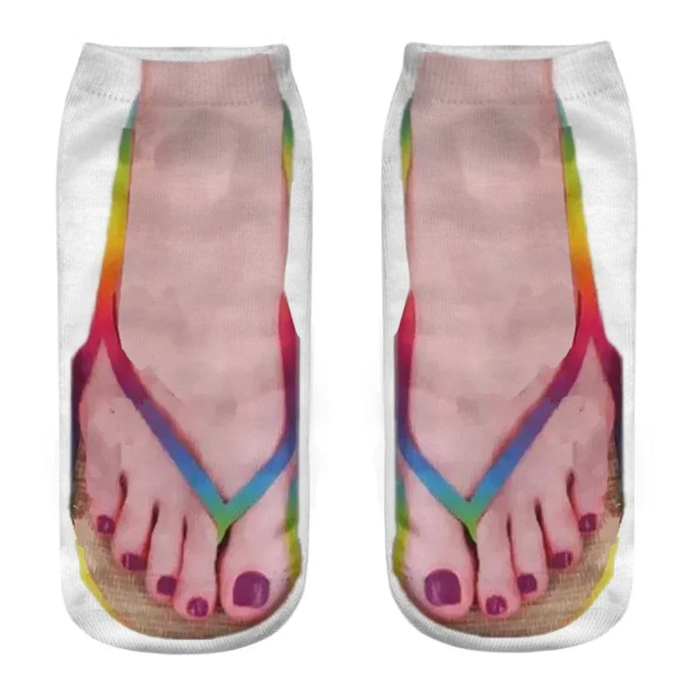 Creative 3D Printed Skull Canvas Socks