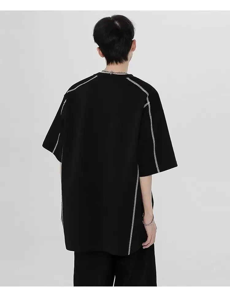 Streetwear Breathable American Black Short Sleeve T-Shirt