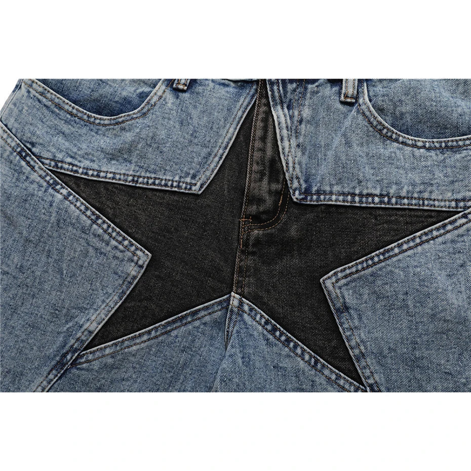 New Patchwork Oversized Hip Hop Short