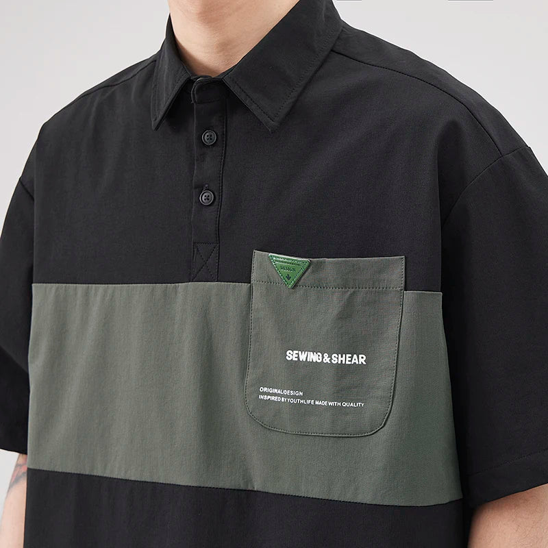 Koreanischer Stil Lebhaftes Kurzarm Rundhals Polo-T-Shirt