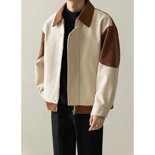 Casual Loose Vintage Patchwork Korean Style Jacket