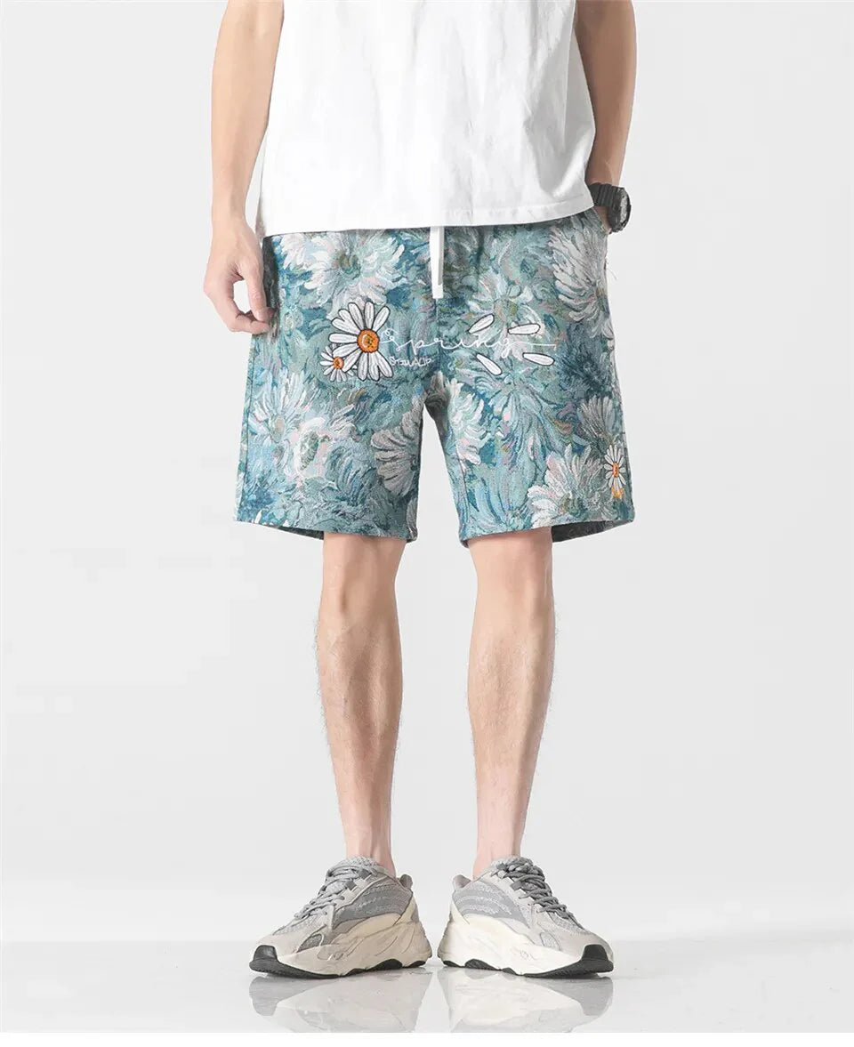 Pantaloncini larghi con fiore di margherita