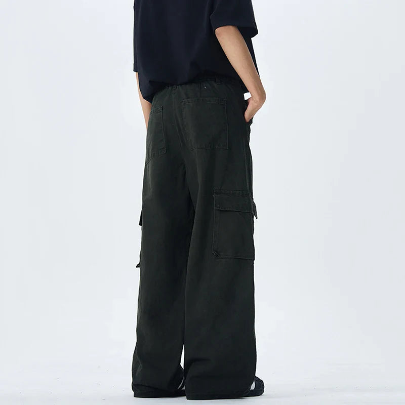 Chic Wide Leg Black Cargo Pants