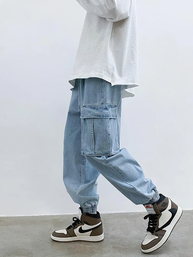 Baggy Streetwear Denim Cargo Jeans