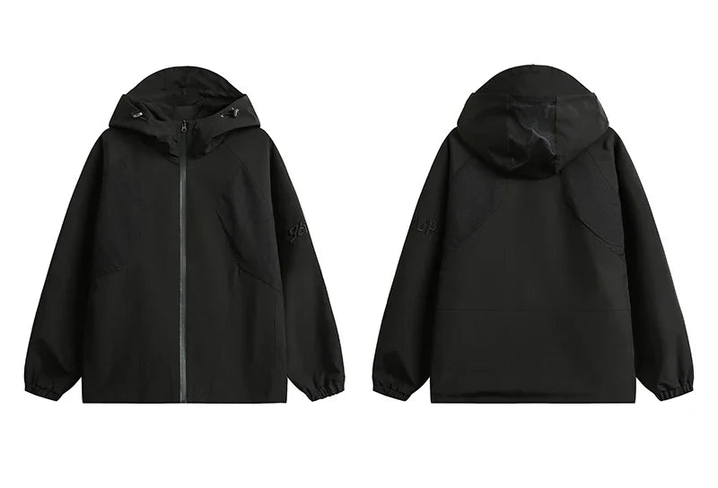 Patchwork Solid Thin Windbreaker Jacket