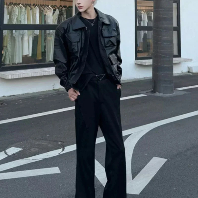 Handsome American Retro Motorcycle Leather Jacket