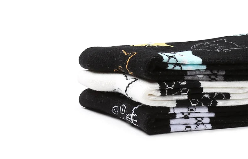 Cute Cartoon Cat Cotton Socks Women