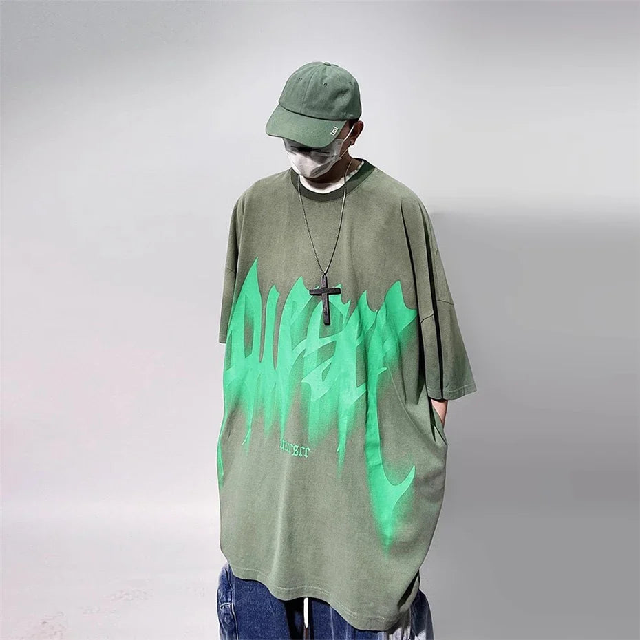 Vintage Streetwear Oversized Punk Print T-Shirt