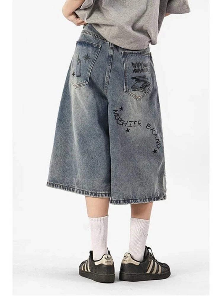 Y2K Women's Printed Washed Jorts