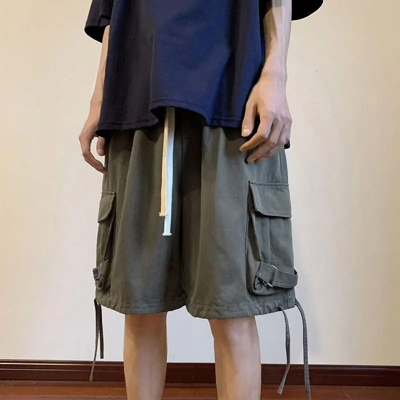 Pantaloncini da lavoro estivi ampi in stile utility